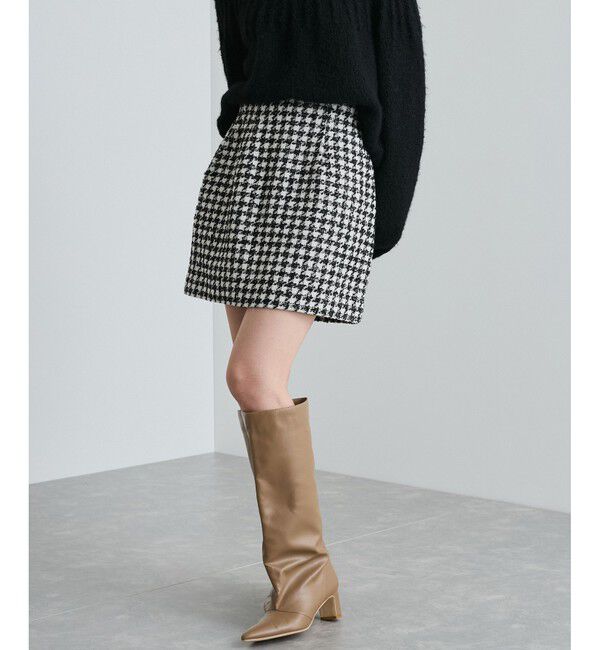 VIS「【洗える】ラメツイード&千鳥柄ミニスカート」|スカート|
