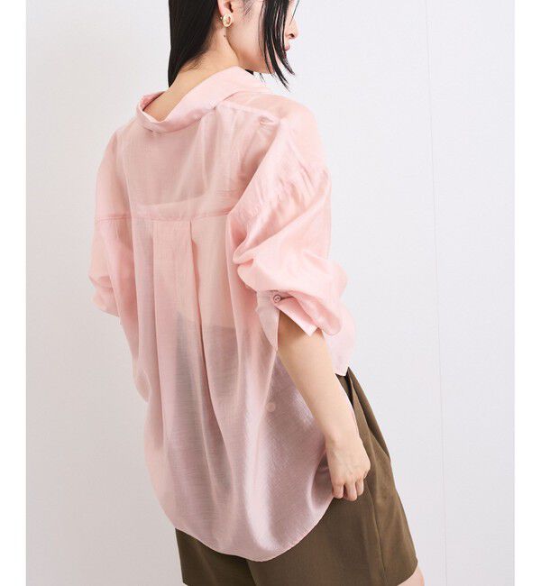 VIS「【洗える】アソートシアーシャツ(フラワー刺繍&無地）」|シャツ・ブラウス|