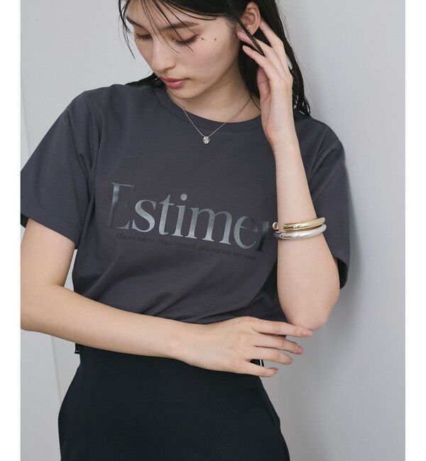 VIS「【接触冷感/洗える】アソートロゴプリントTシャツ」|Tシャツ・カットソー|チャコール(06)