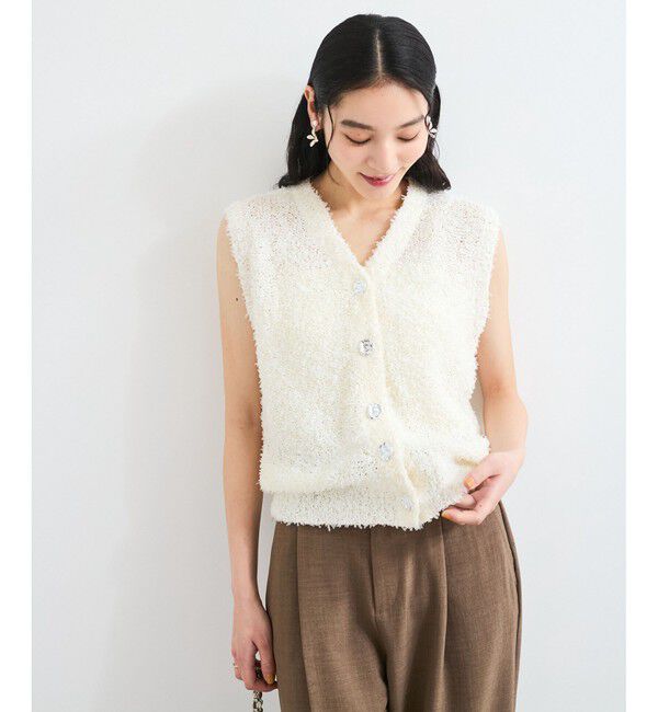 VIS「【洗える】テープヤーンニットベスト」|ベスト・ジレ|
