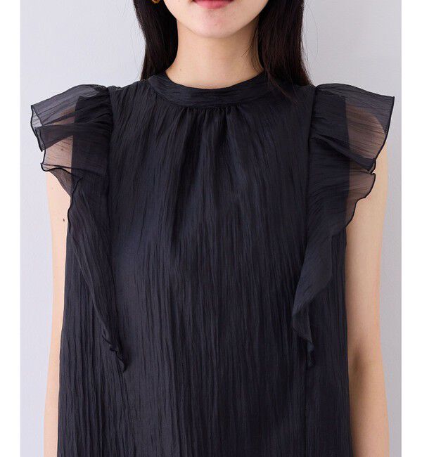 VIS「主役級！華やぎシアーシャイニーボウタイフリルブラウス【前後2WAY】【洗える】」|シャツ・ブラウス|