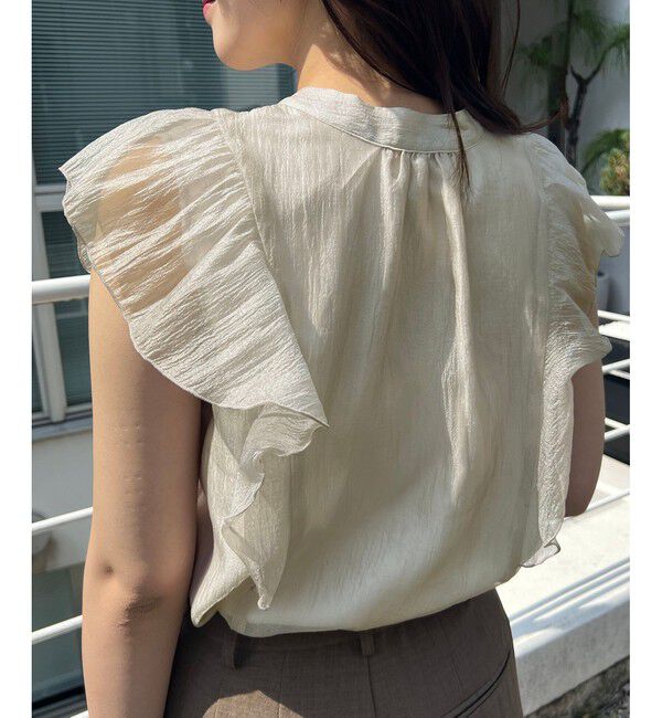 VIS「主役級！華やぎシアーシャイニーボウタイフリルブラウス【前後2WAY】【洗える】」|シャツ・ブラウス|