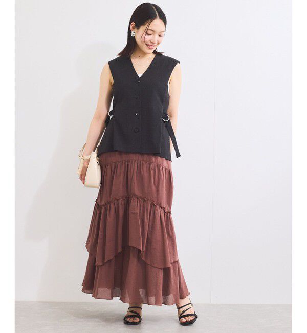 VIS「ボイルティアードスカート」|スカート|