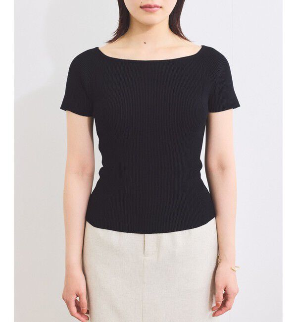 VIS「ワイドスクエアネックニット」|ニット・セーター|