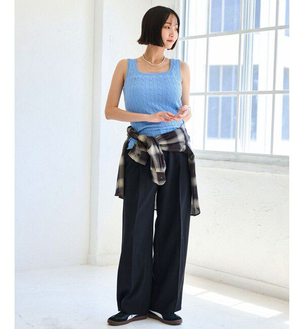 VIS「【前後2WAY】ケーブルニットタンクトップ」|タンクトップ|