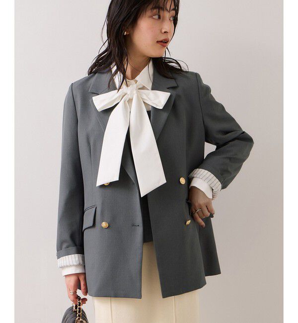 VIS「【美easy】コンフォート金ボタンジャケット/イージーケア・UVケア・セットアップ対応」|テーラードジャケット|グレー(07)