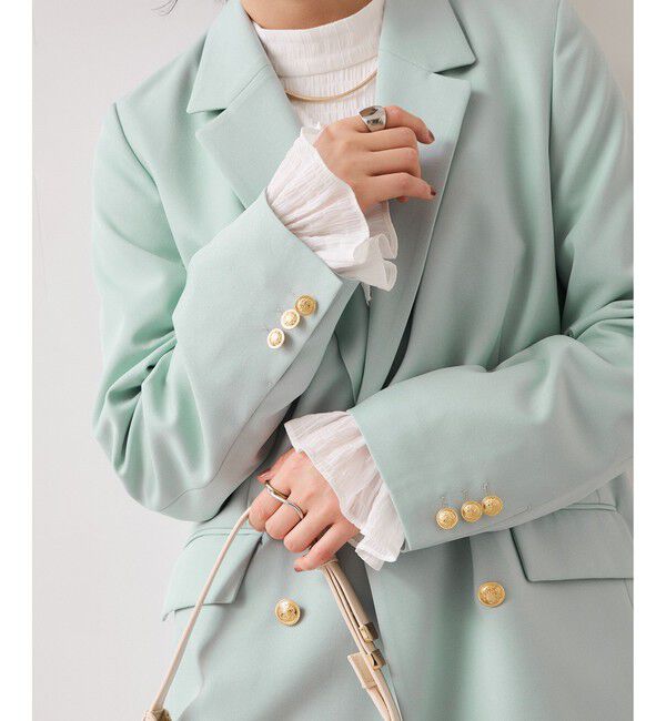 VIS「【美easy】コンフォート金ボタンジャケット/イージーケア・UVケア・セットアップ対応」|テーラードジャケット|