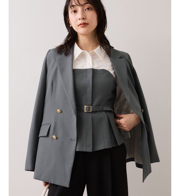 VIS「【美easy】コンフォート金ボタンジャケット/イージーケア・UVケア・セットアップ対応」|テーラードジャケット|