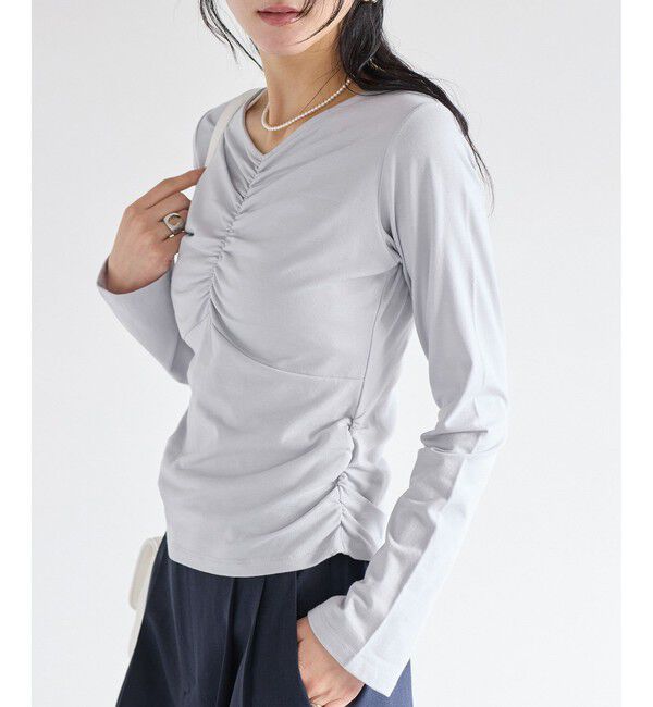 VIS「シャーリングギャザーカットソー」|Tシャツ・カットソー|