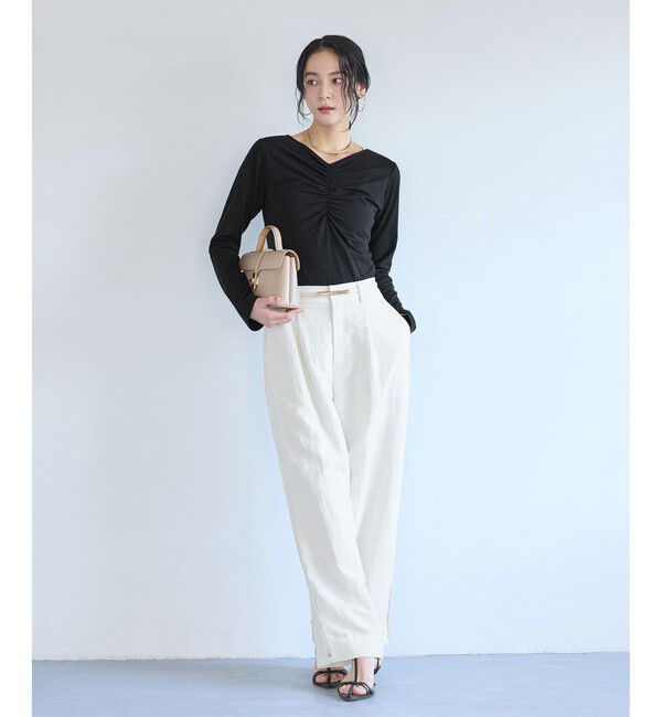 VIS「シャーリングギャザーカットソー」|Tシャツ・カットソー|