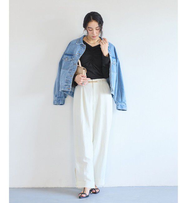 VIS「シャーリングギャザーカットソー」|Tシャツ・カットソー|