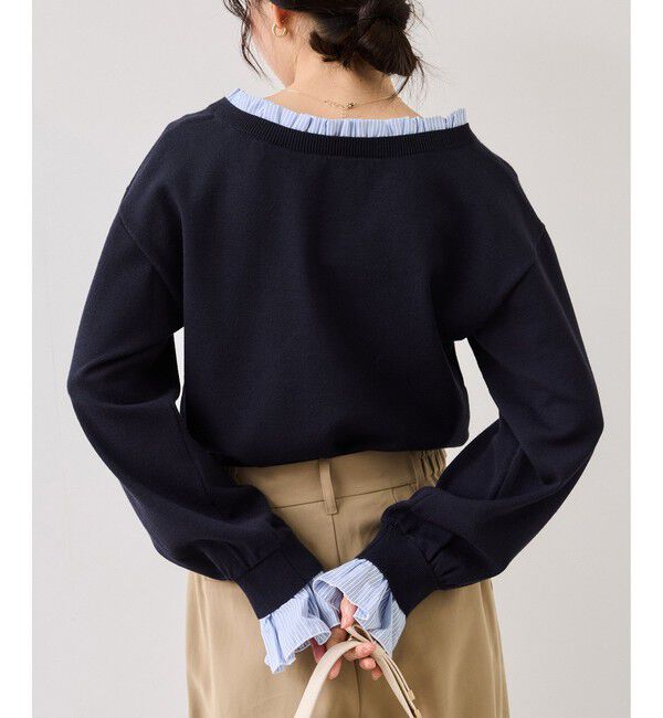 VIS「フリルドッキングニットプルオーバー」|ニット・セーター|