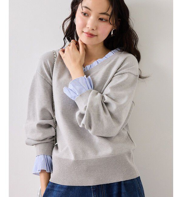 VIS「フリルドッキングニットプルオーバー」|ニット・セーター|