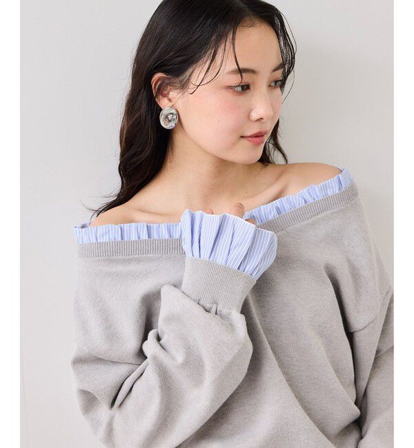 VIS「フリルドッキングニットプルオーバー」|ニット・セーター|