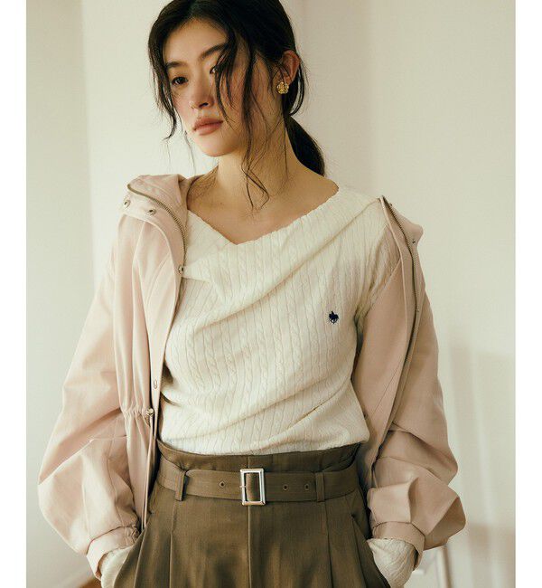 VIS「【POLO BCS】VIS別注ケーブルドレープトップス」|ニット・セーター|