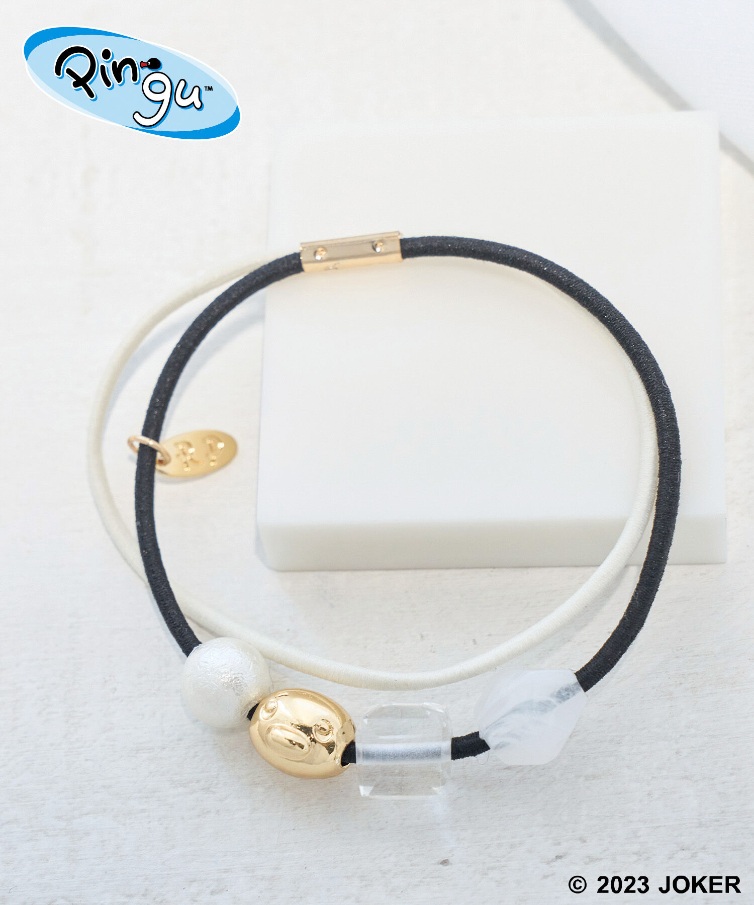 ROPE PICNIC PASSAGE「【Pingu &times; ROPE' PICNIC】ポーチ付きフェイスMIXヘアポニー」|ヘアゴム・シュシュ|ブラック系(02)