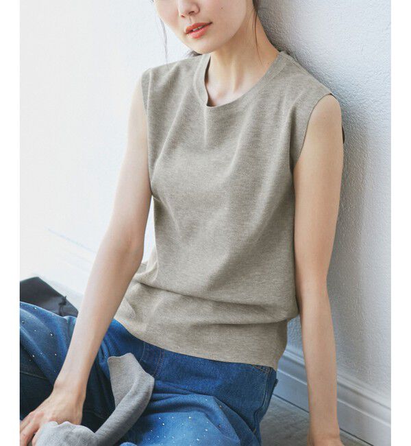 Rope&rsquo;Picnic「【洗濯機OK】LEVITAゼロスリーブサマーニットプルオーバー」|ニット・セーター|