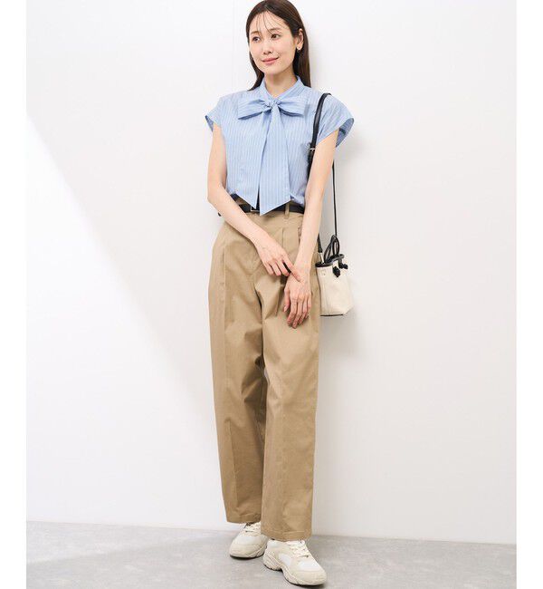 Rope&rsquo;Picnic「【防シワ】リボンフレンチスリーブシャツ」|シャツ・ブラウス|