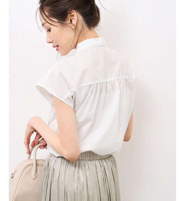 Rope&rsquo;Picnic「【防シワ】リボンフレンチスリーブシャツ」|シャツ・ブラウス|