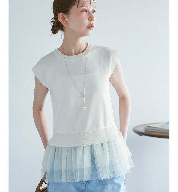 Rope&rsquo;Picnic「チュールドッキングプルオーバー」|ニット・セーター|