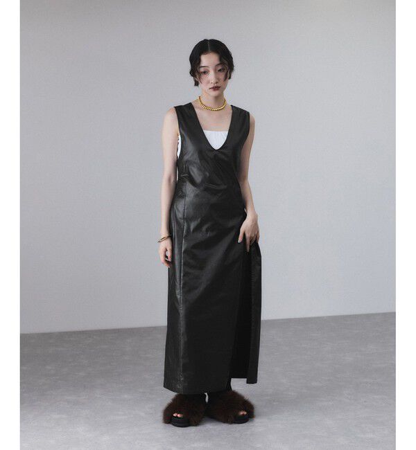 ADAM ET ROPE'「スリットジャンパースカート」|ワンピース|