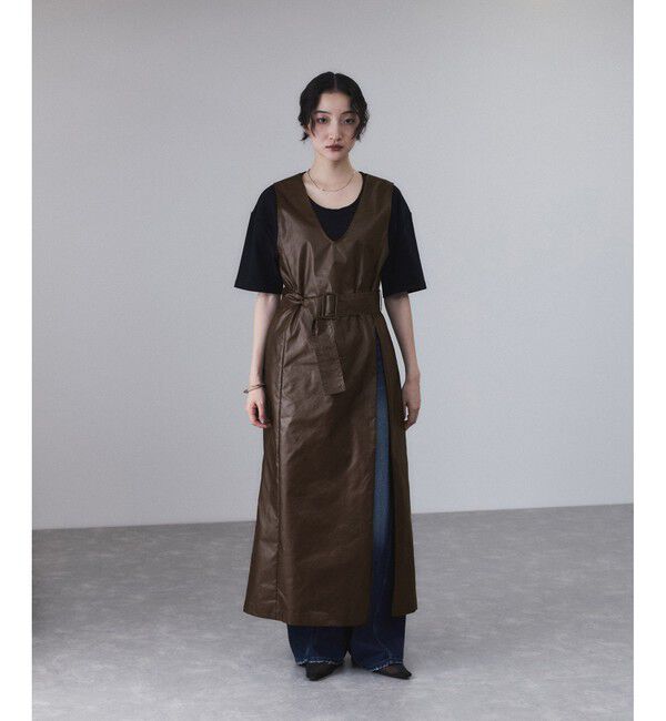 ADAM ET ROPE'「スリットジャンパースカート」|ワンピース|