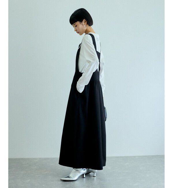 ADAM ET ROPE'「【WEB限定】ディープネックAラインワンピース」|ワンピース|