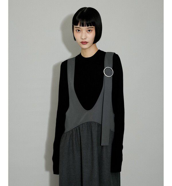 ADAM ET ROPE'「【WEB限定】ディープネックAラインワンピース」|ワンピース|