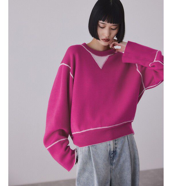 ADAM ET ROPE'「バイカラーリバーシブルニットプルオーバー」|ニット・セーター|