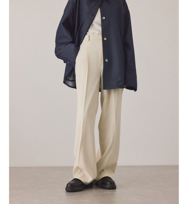 ADAM ET ROPE'「センタープレスストレートパンツ/UVカット」|スラックス|ベージュ(27)