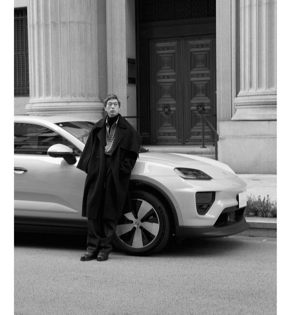 ADAM ET ROPE'「カシミヤ ダブルフェイス セミダブルコート / マフラー付き」|ステンカラーコート|