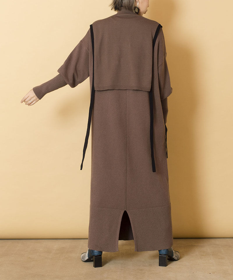  「【WEB限定アイテム】ﾀｰﾄﾙ付け衿&ﾆｯﾄﾜﾝﾋﾟｰｽSET」|ニット・セーター|