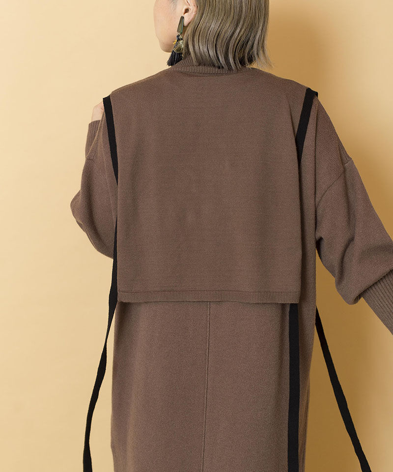  「【WEB限定アイテム】ﾀｰﾄﾙ付け衿&ﾆｯﾄﾜﾝﾋﾟｰｽSET」|ニット・セーター|