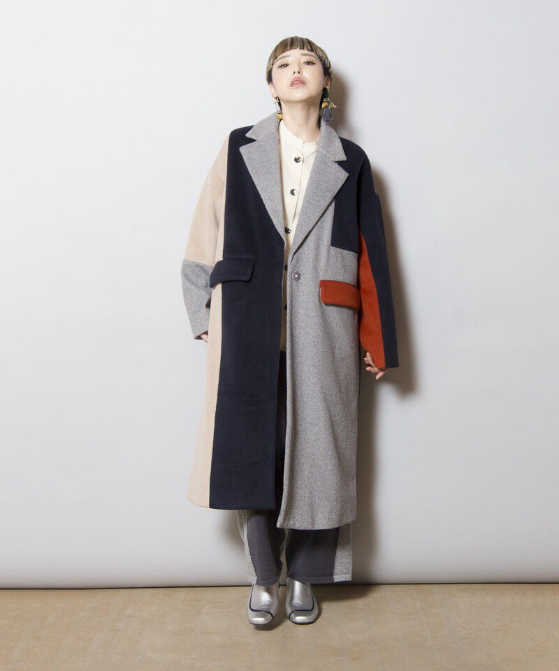  「カラーブロックチェスターコート」|チェスターコート|