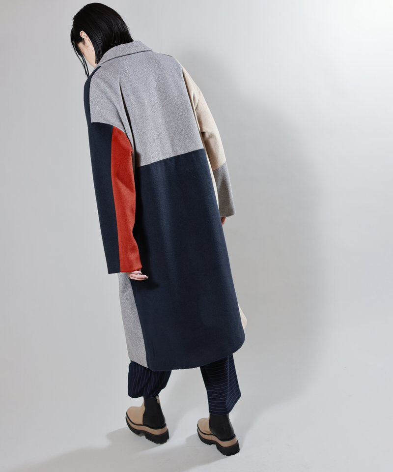  「カラーブロックチェスターコート」|チェスターコート|