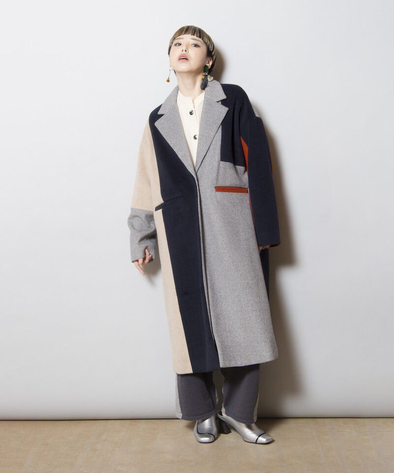  「カラーブロックチェスターコート」|チェスターコート|