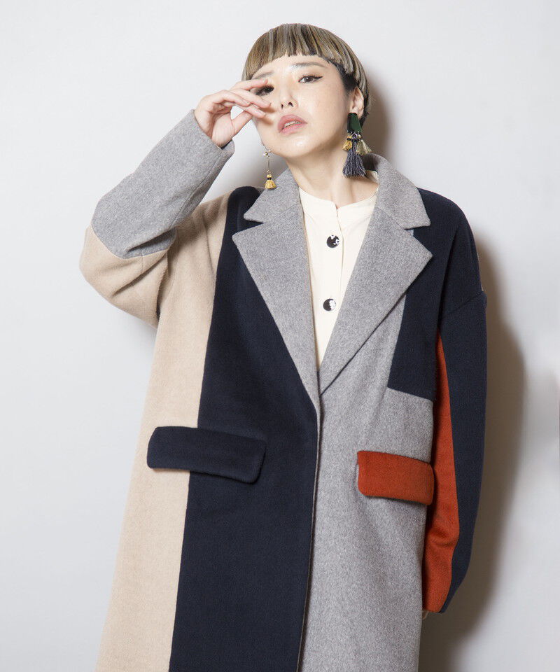  「カラーブロックチェスターコート」|チェスターコート|