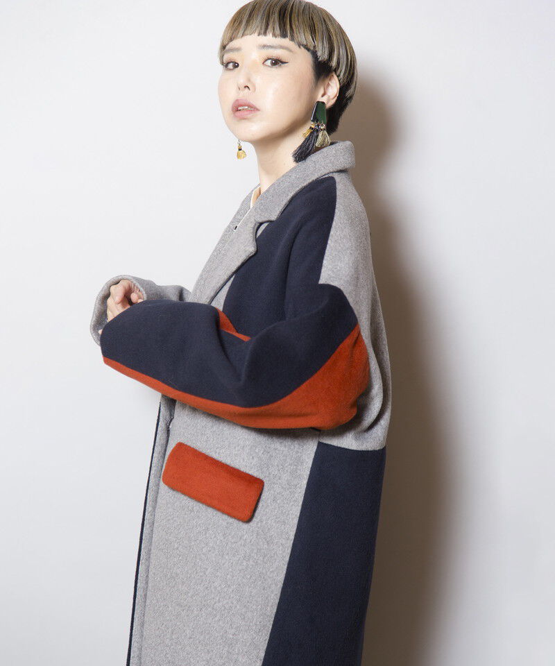  「カラーブロックチェスターコート」|チェスターコート|