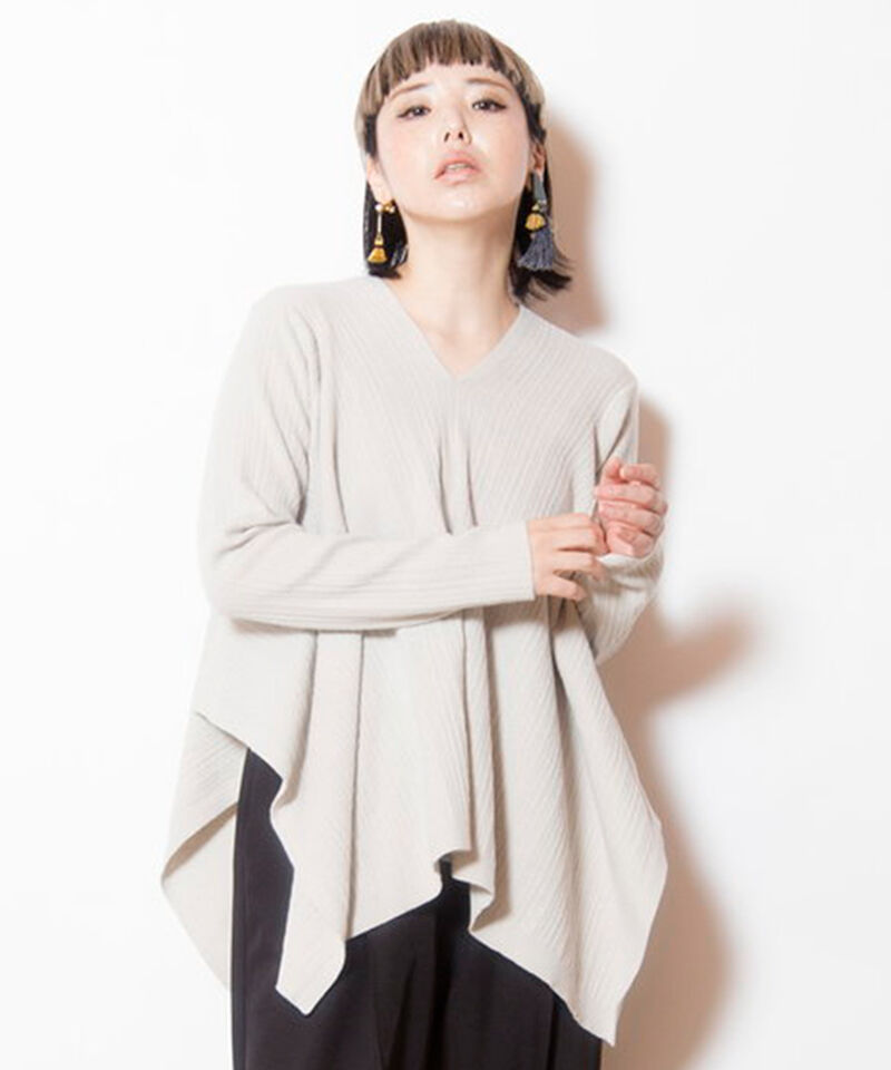  「スクエアヘムニットプルオーバー」|ニット・セーター|L .GRAY