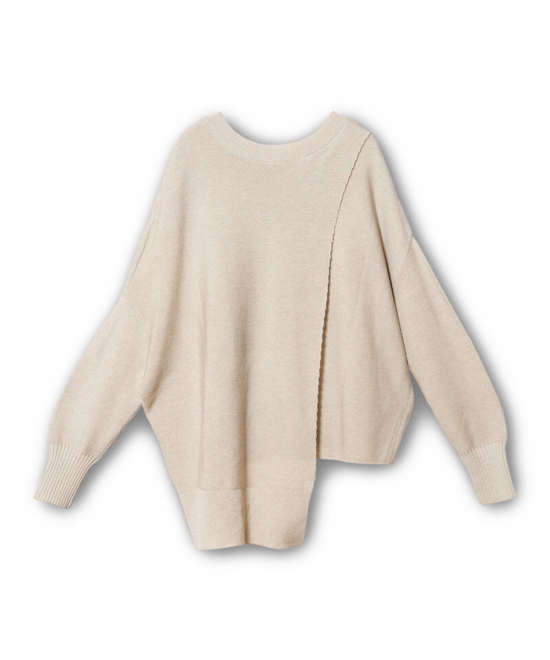  「2WAYアシンメトリーニットプルオーバー」|ニット・セーター|