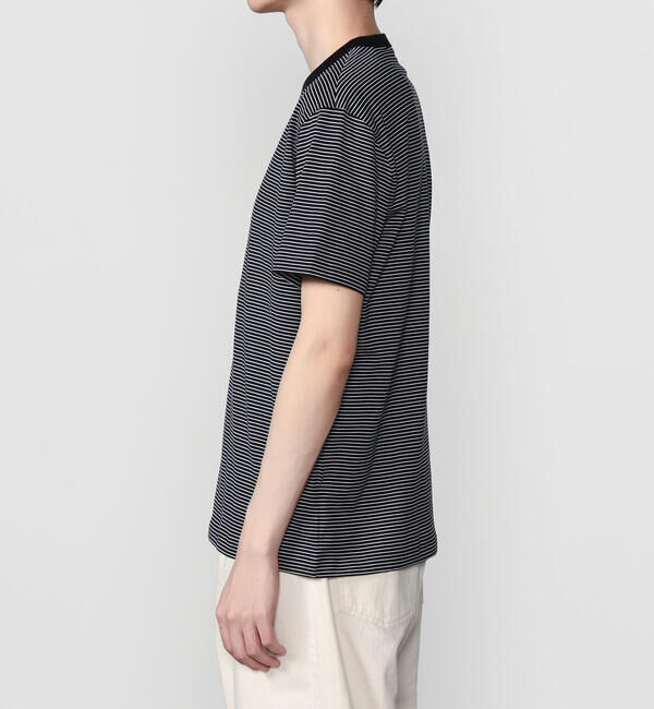 handvaerk「handvaerk | 60/2 クルーネック半袖Tシャツ STRIPE MEN」|Tシャツ・カットソー|