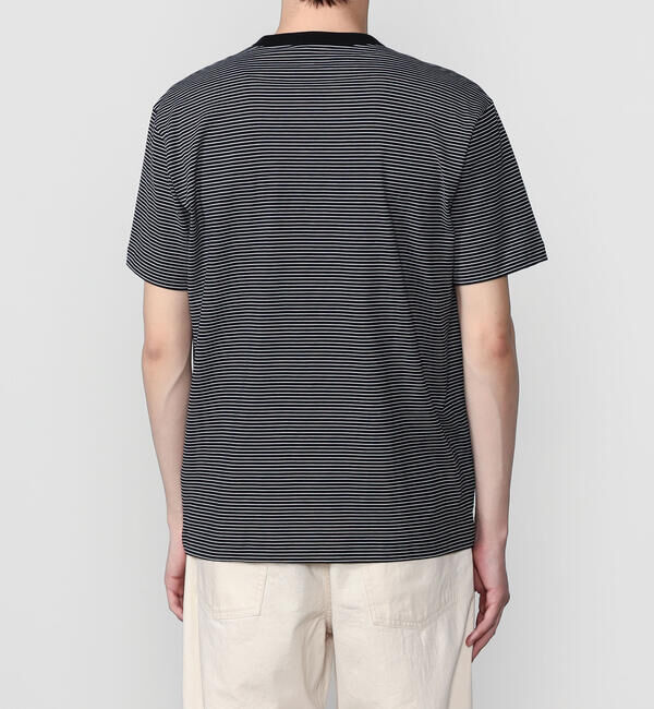 handvaerk「handvaerk | 60/2 クルーネック半袖Tシャツ STRIPE MEN」|Tシャツ・カットソー|