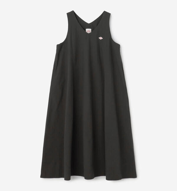DANTON「DANTON | ハイカウントコットン Vネックワンピース」|ワンピース|CHARCOAL