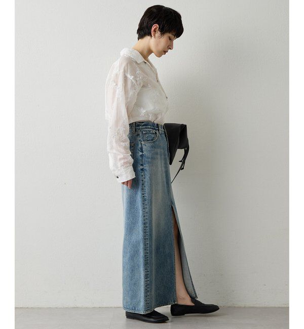  「デニムスリットスカート」|スカート|