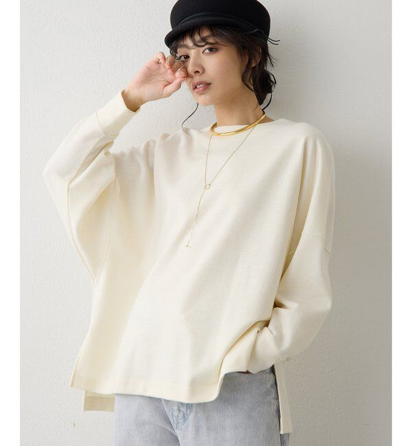  「圧縮スムースワイドプルオーバー」|Tシャツ・カットソー|エクリュ