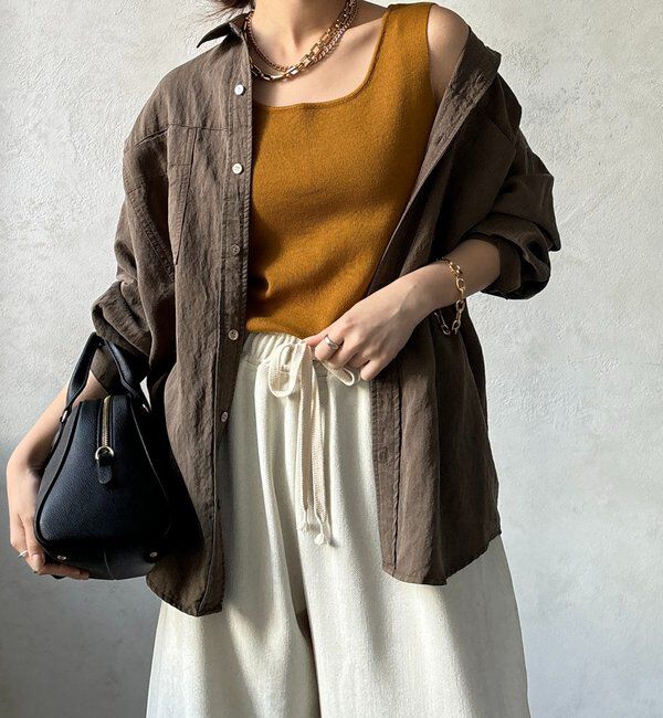  「スクエアニットタンク」|ニット・セーター|マスタード