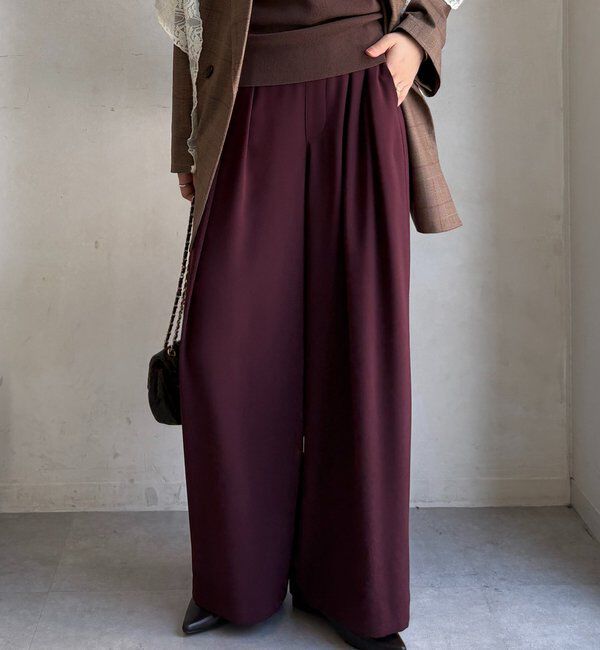  「【累計販売数3万枚突破/21色4サイズ展開！】タックワイドパンツ」|チノ|