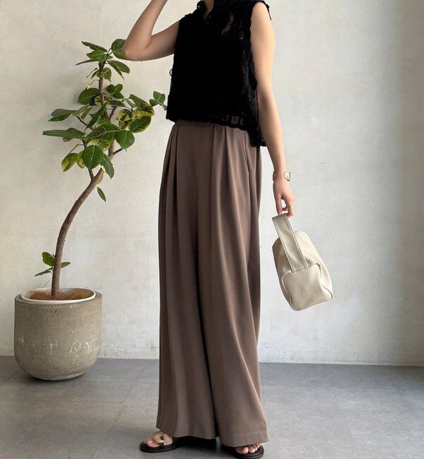  「【累計販売数3万枚突破/21色4サイズ展開！】タックワイドパンツ」|チノ|