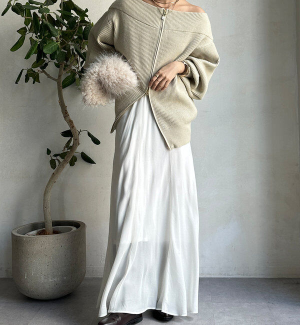  「キュプラ混フレアスカート」|スカート|