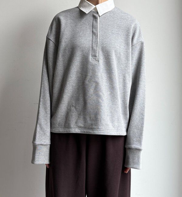  「【インフルエンサー OKOCHI企画】シャツ襟ラガースウェットトップス」|Tシャツ・カットソー|